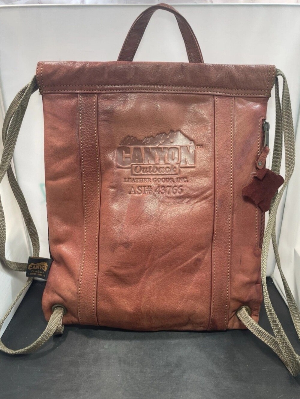Canyon Outback CANYON Geniune  Leather Drawstring Backpack Offers Welcome